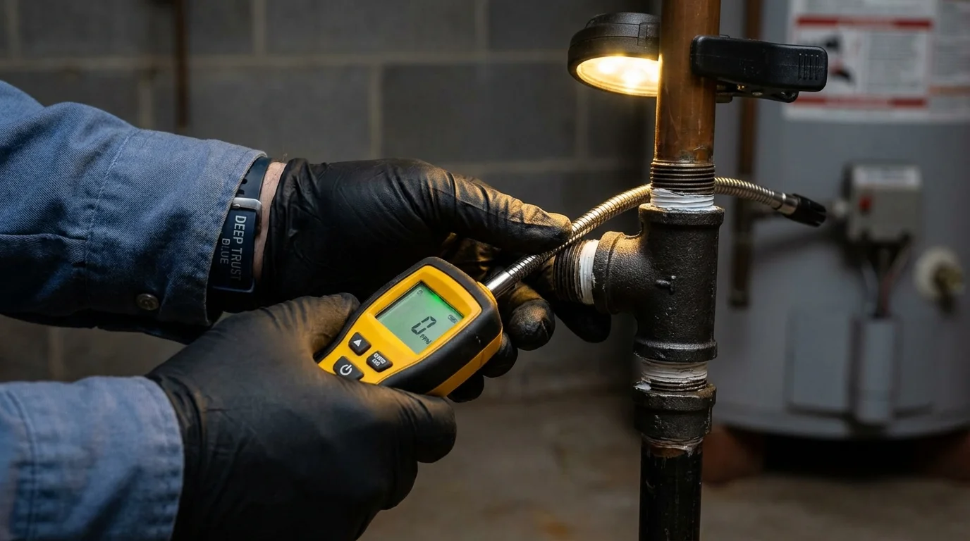 Gas leak detection with electronic sniffer by Johns Plumbing LLC in Suffern